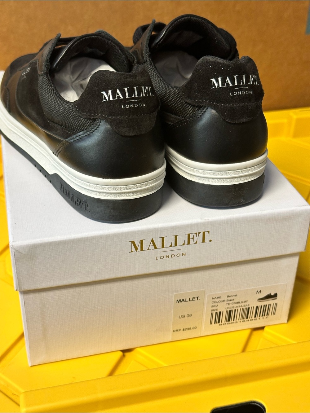 Mallet Men's Black Leather & Suede Sneakers - NEW